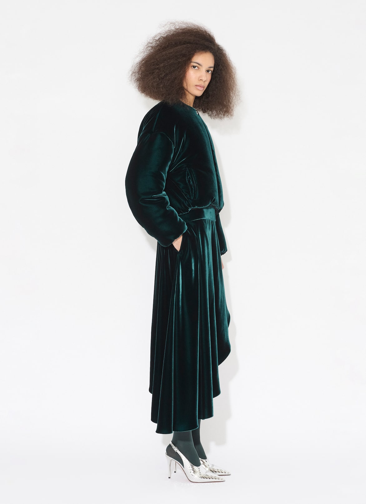 VELVET ASYMMETRICAL SKIRT ALAÏA BLUE VELVET ASYMMETRICAL SKIRT